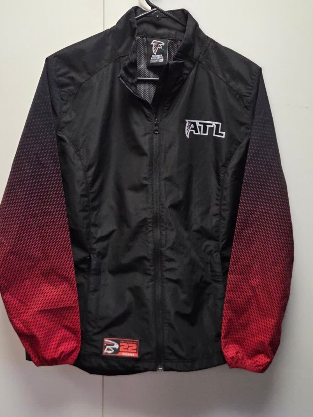 Atlanta Falcons Jacket Womens XL 2022 Member Exclusive Windbreaker Full Zip NFL